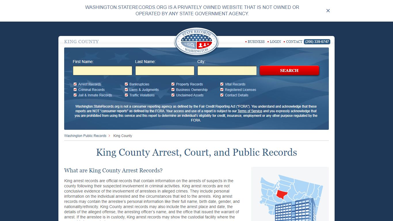 King County Arrest, Court, and Public Records
